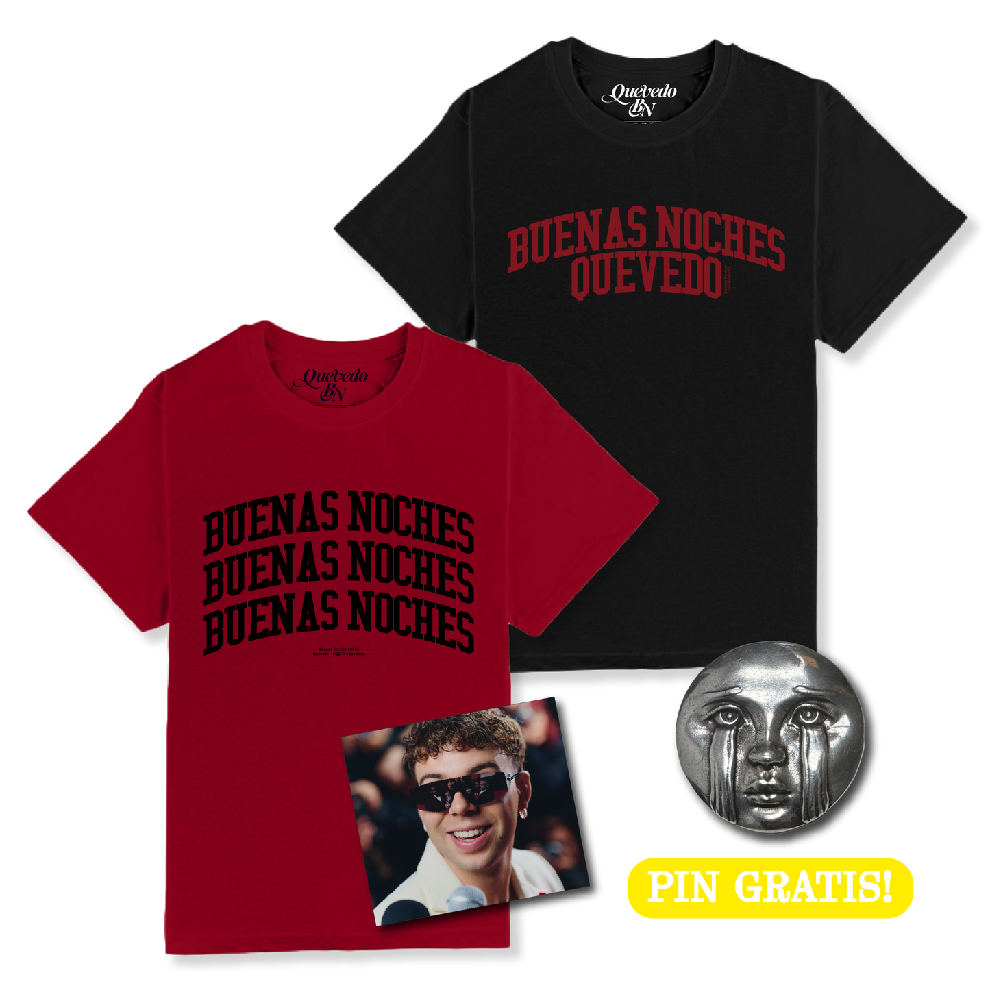 PACK BUENAS NOCHES - CAMISETA ROJA + CAMISETA NEGRA + CD